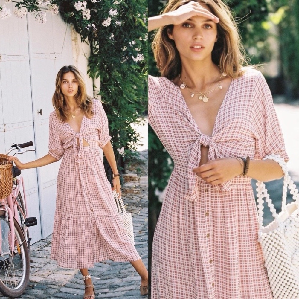 FAITHFULL THE BRAND MAPLES MIDI DRESS